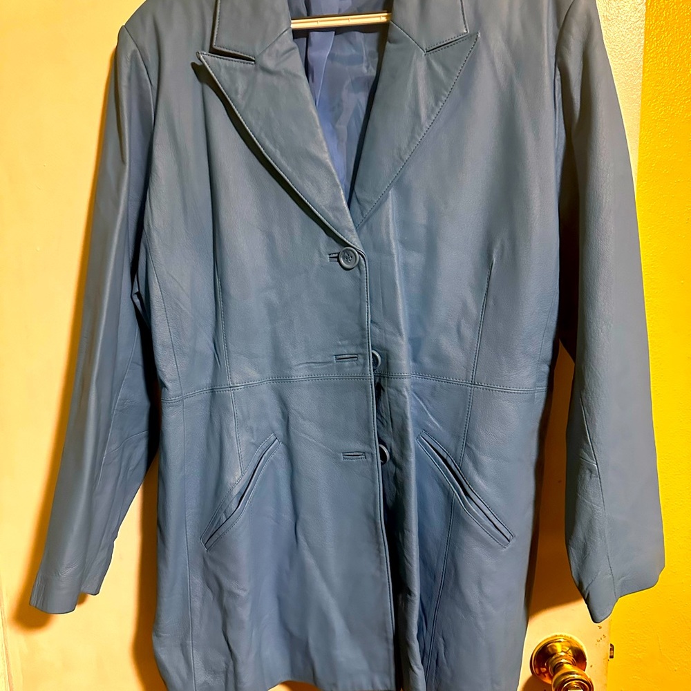 Blue Genuine LeatherJacket